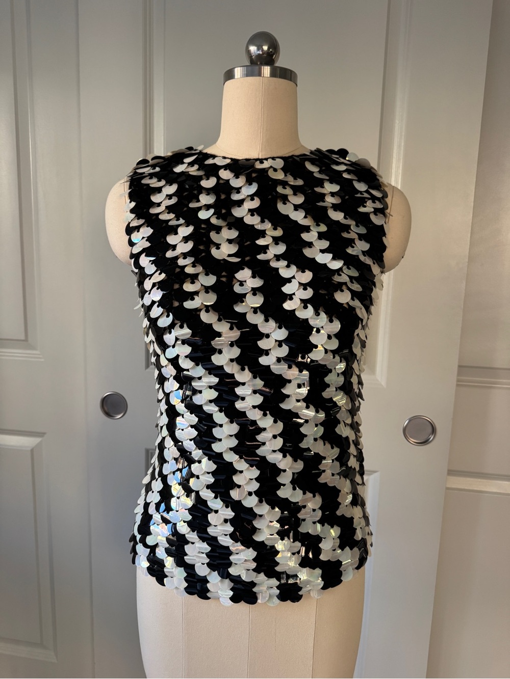 Vintage late-1960s to 1970s Paillette Sequin Shell Top